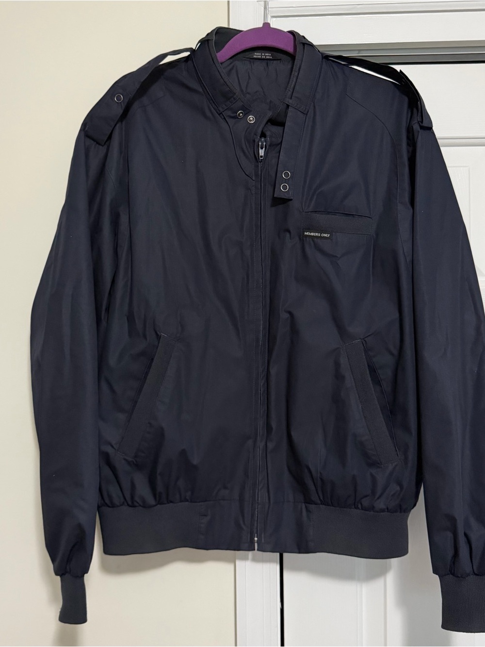 Members Only Vintage Full Zip Navy Jacket Size Medium